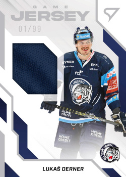 Lukas Derner Liberec Tipsport ELH 2022/23 SportZoo 1. serie Game Jersey /99 #GJ-LD